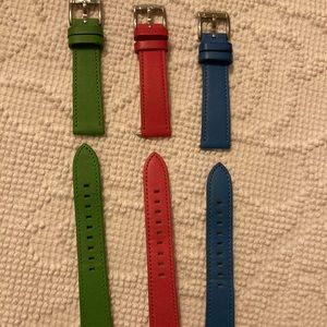 3 Fossil 18mm watch bands - EUC